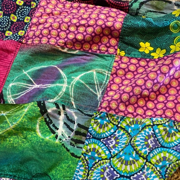 Colorful Patchwork Strapless Harem Bubble Romper - Picture 9 of 10